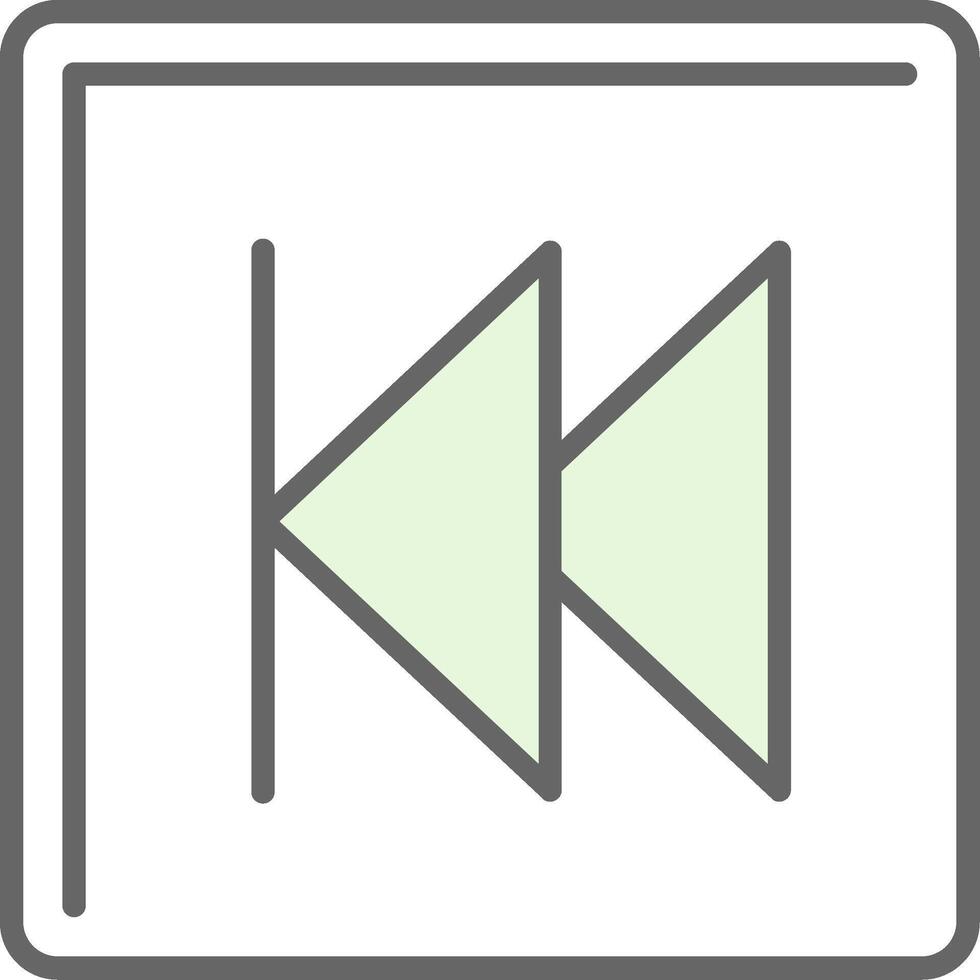 Backward Fillay Icon vector