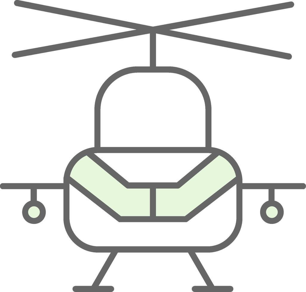 militar helicóptero relleno icono vector