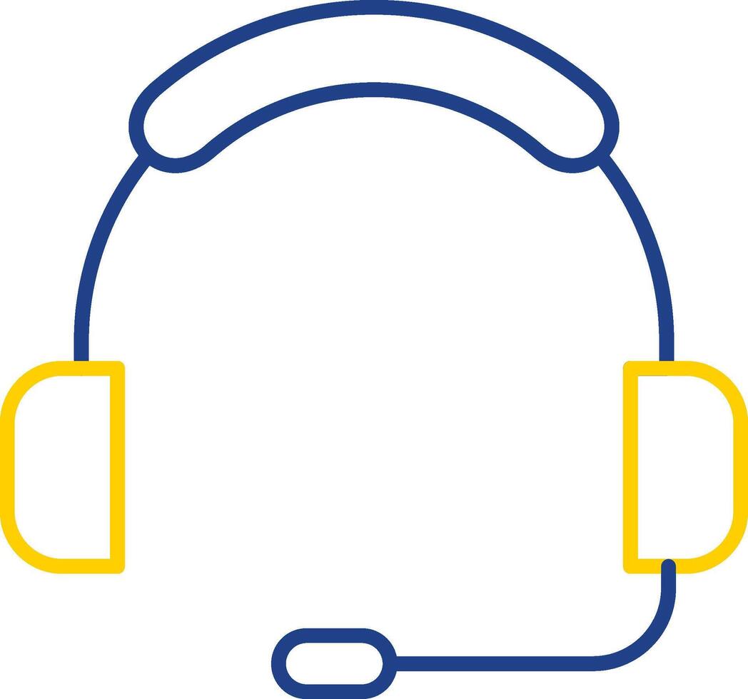 Headset Line Two Color Icon vector