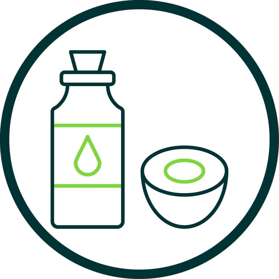 Coconut Oil Line Circle Icon vector