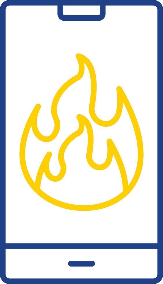 Flame Line Two Color Icon vector