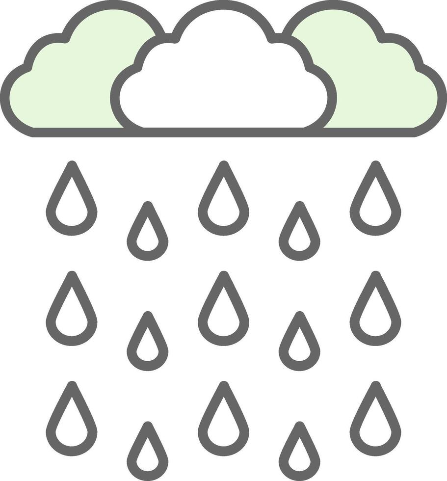 pesado lluvia relleno icono vector