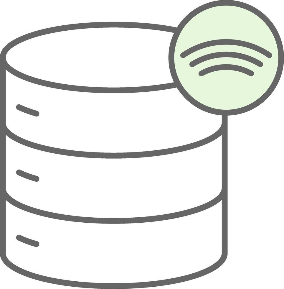 Wireless Database Fillay Icon vector