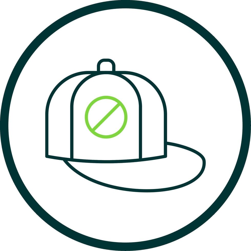 Baseball Cap Line Circle Icon vector