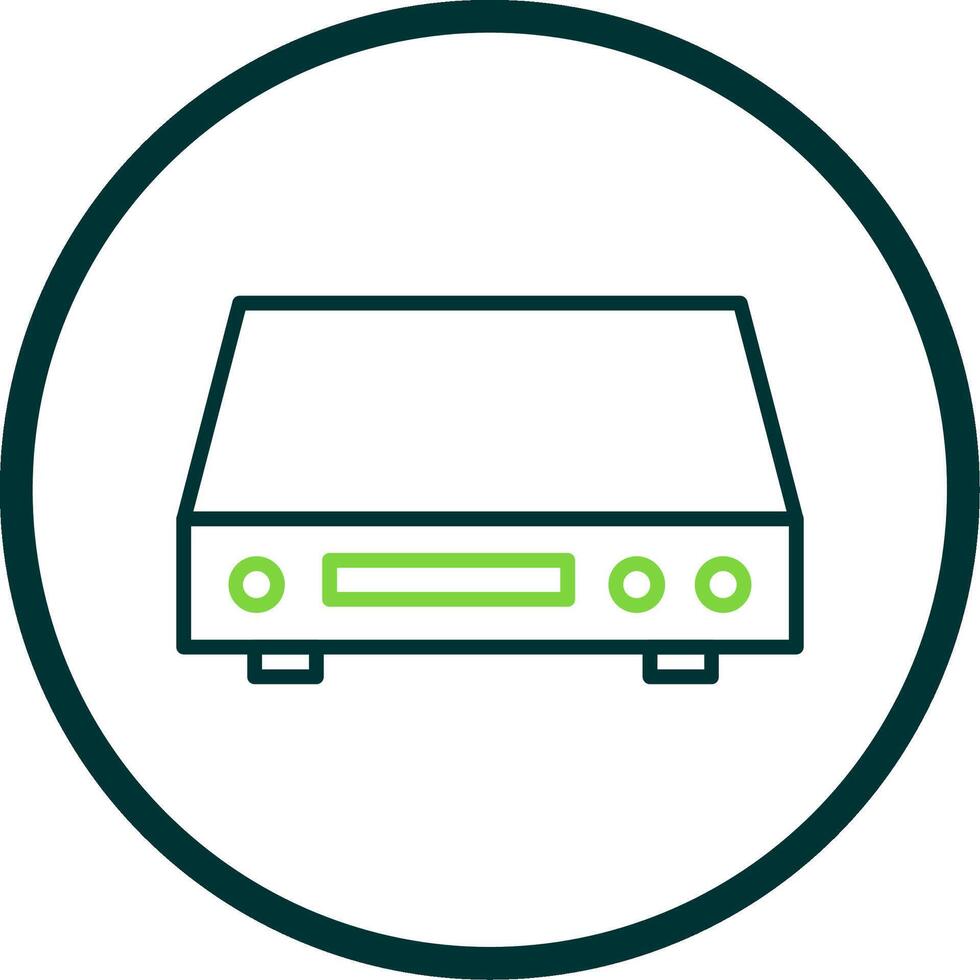 Dvd Player Line Circle Icon vector
