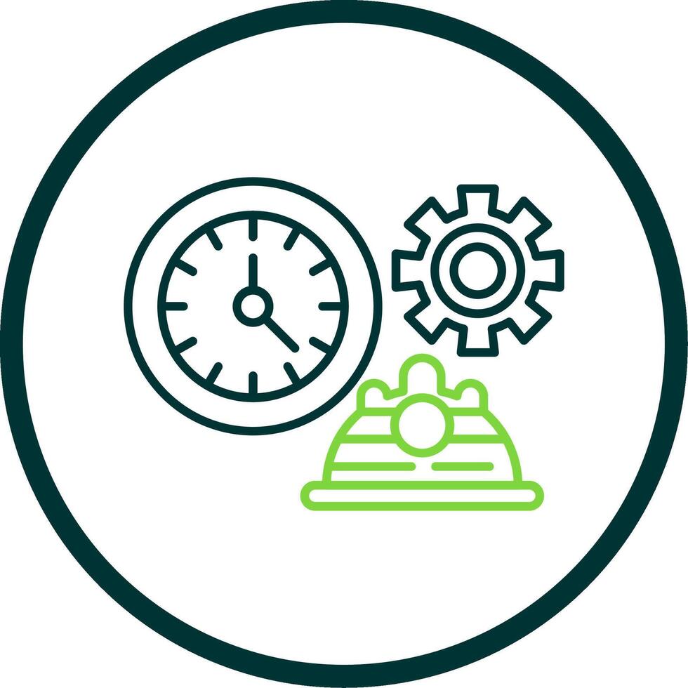 Working Hours Line Circle Icon vector