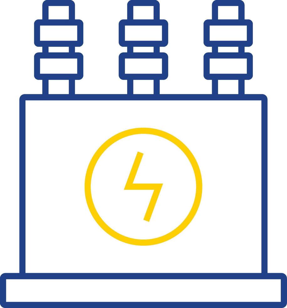 Power Transformer Line Two Color Icon vector