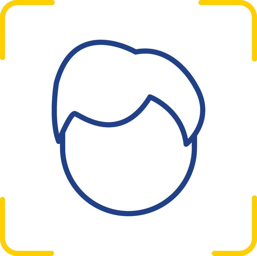 Face Scan Line Two Color Icon vector