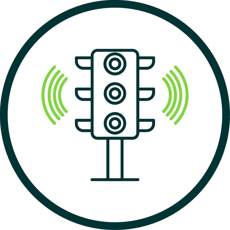 Traffic Signal Line Circle Icon vector