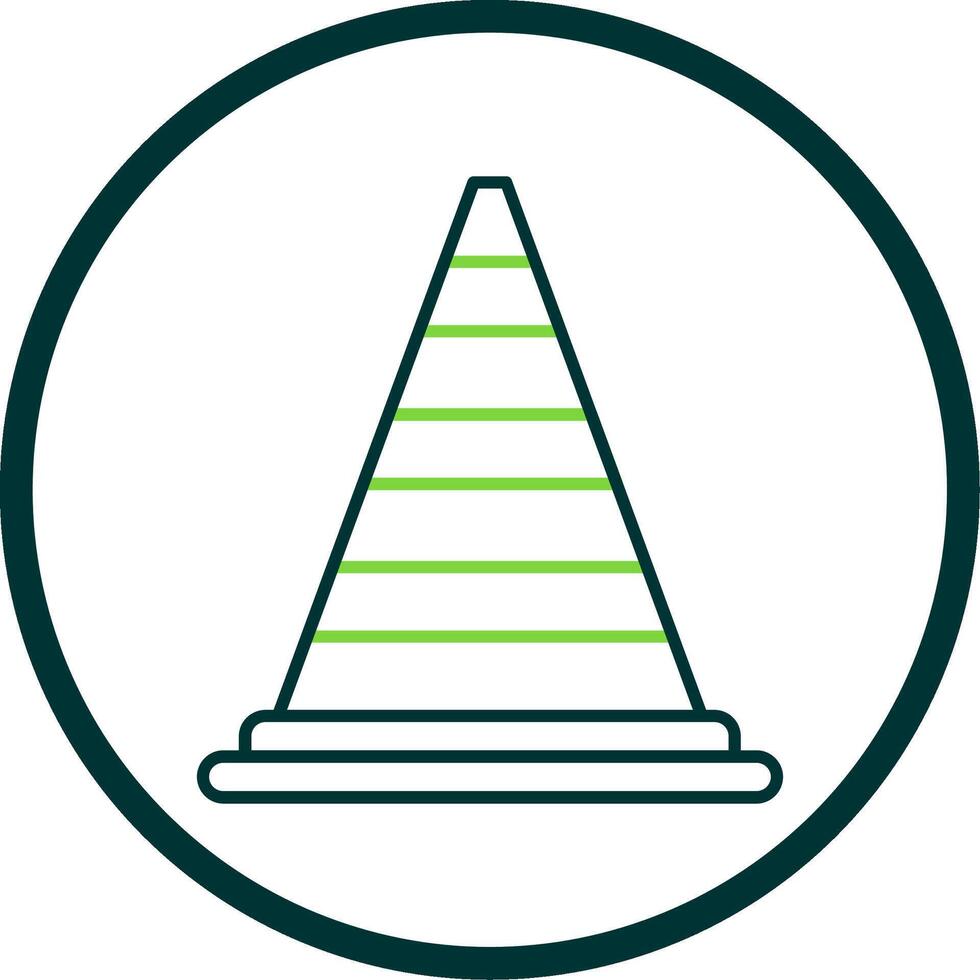 Cone Line Circle Icon vector