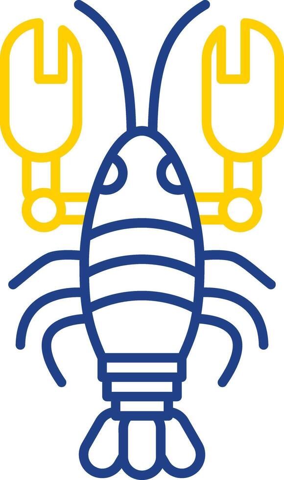 Lobster Line Two Color Icon vector