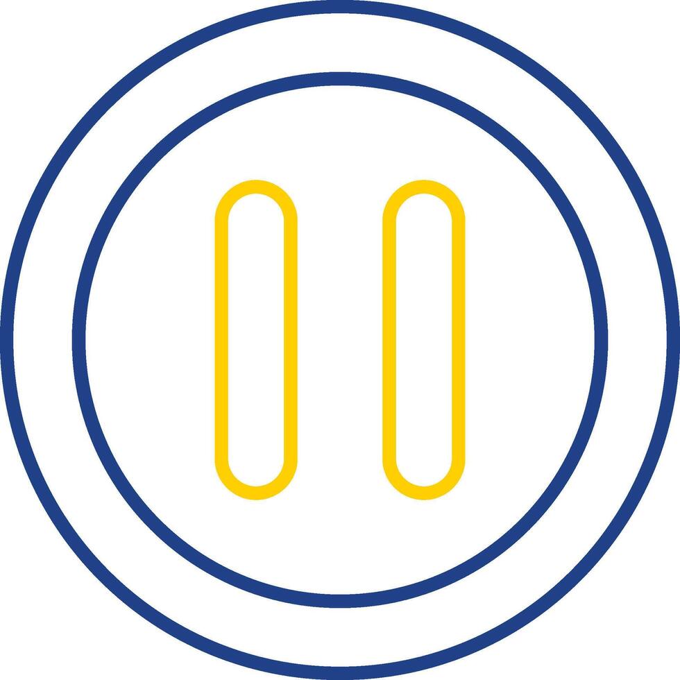 Pause Line Two Color Icon vector