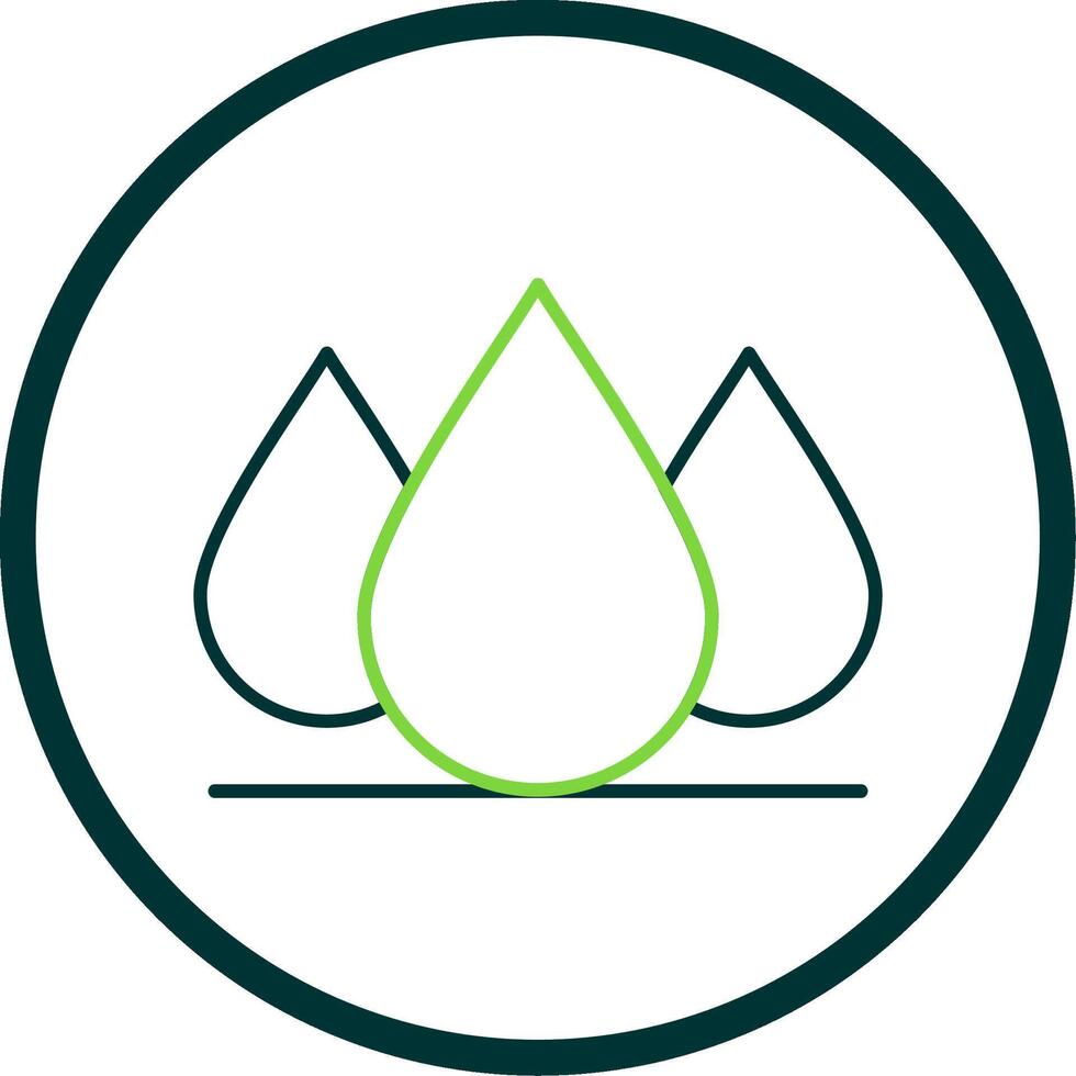 Water Drop Line Circle Icon vector