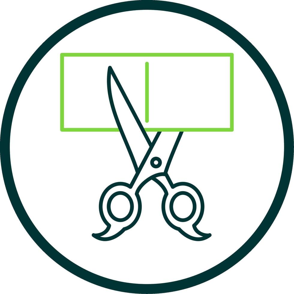 Scissors Line Circle Icon vector