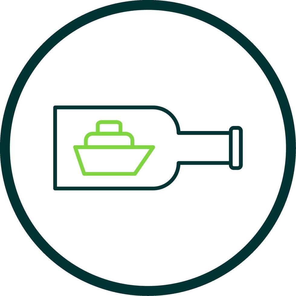 Ship In A Bottle Line Circle Icon vector