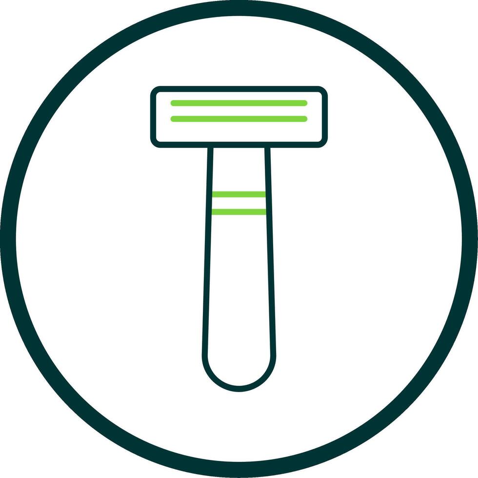 Shaving Razor Line Circle Icon vector