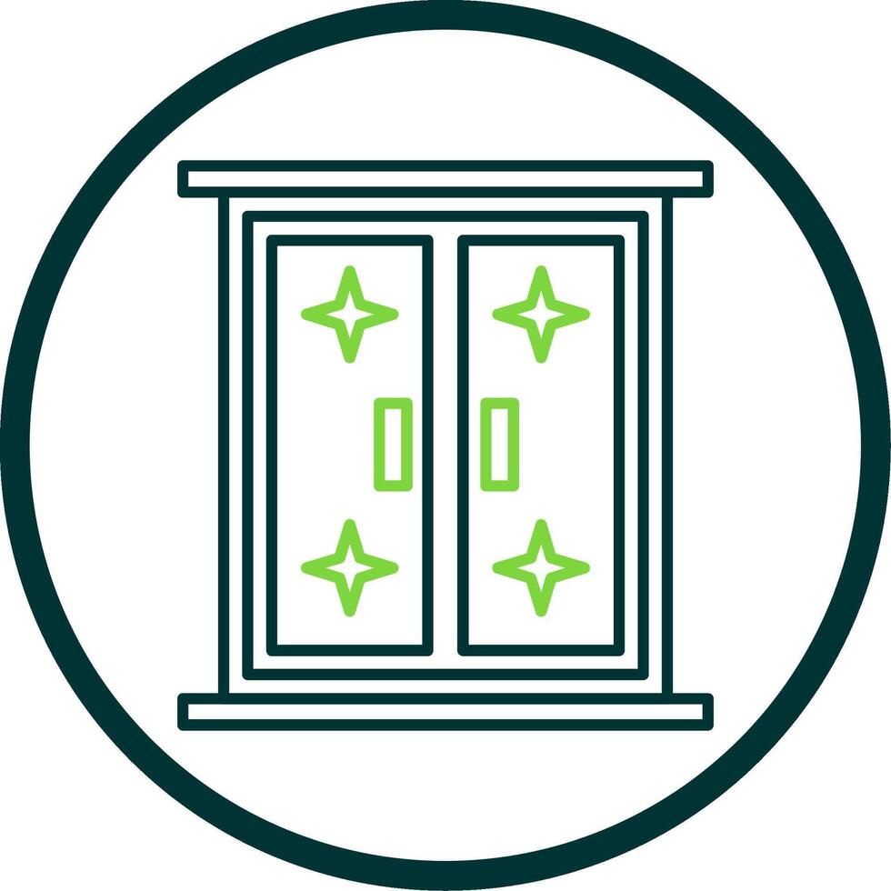 Window Line Circle Icon vector