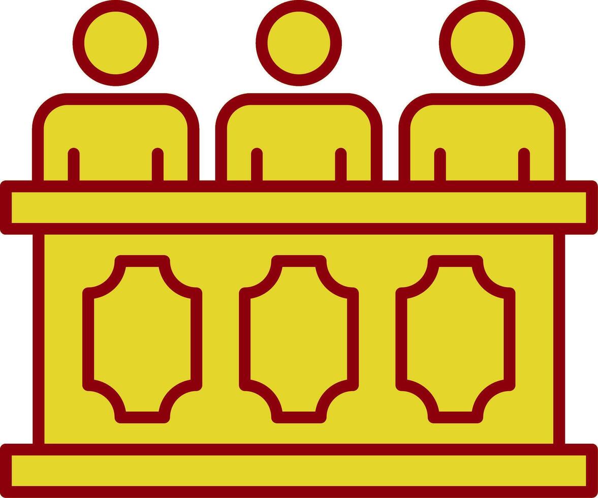 Panel of judges Line Two Color Icon vector