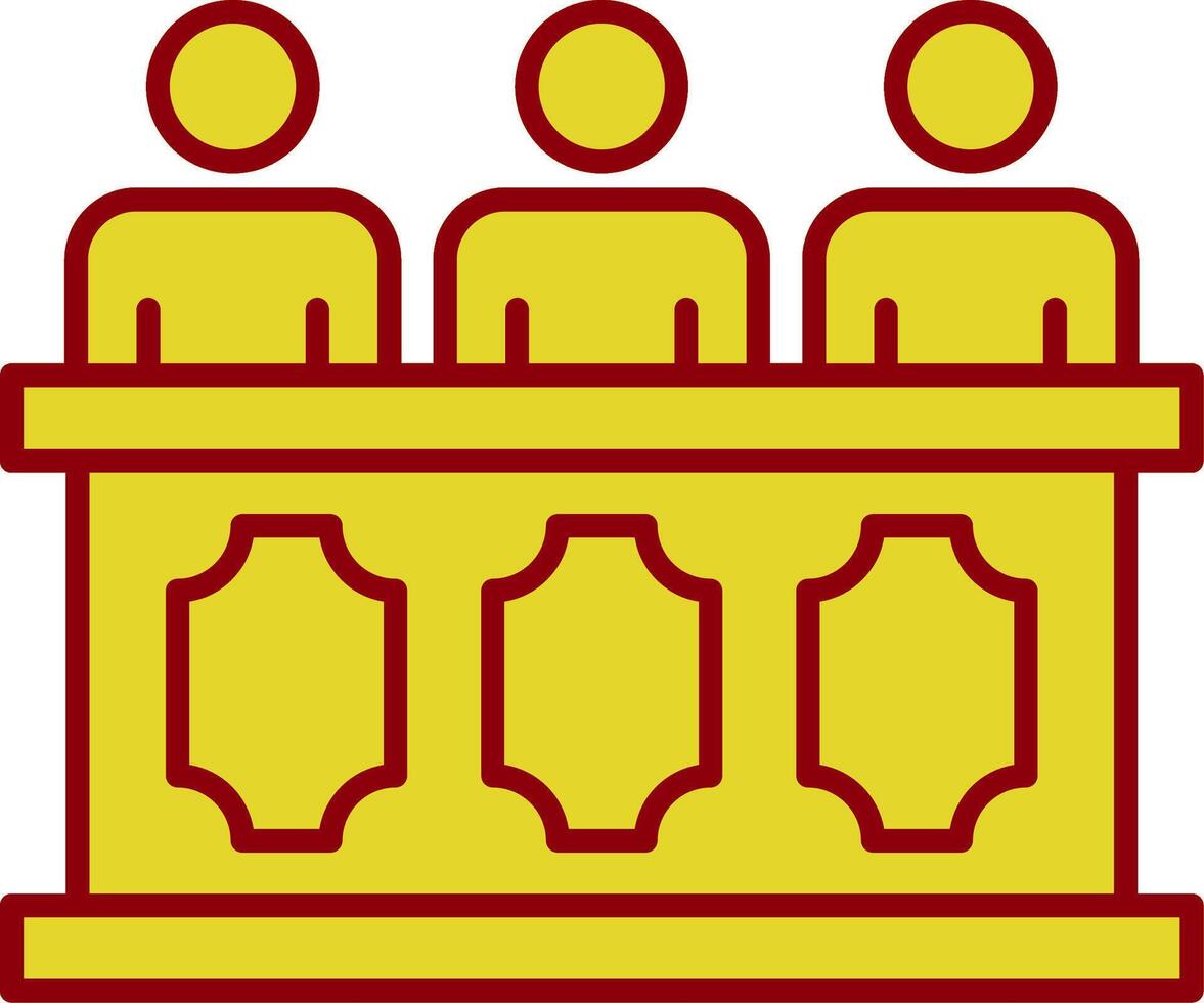 Panel of judges Line Two Color Icon vector