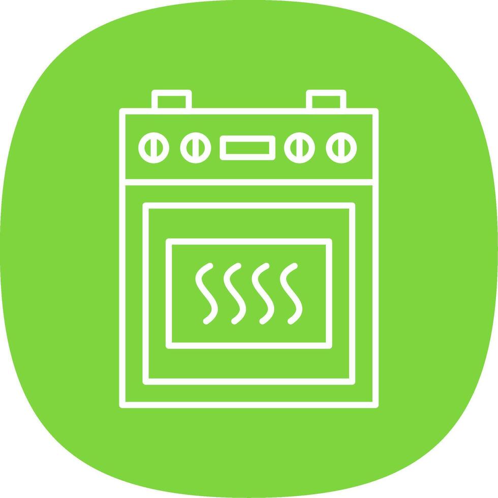 Cooking Stove Line Curve Icon vector