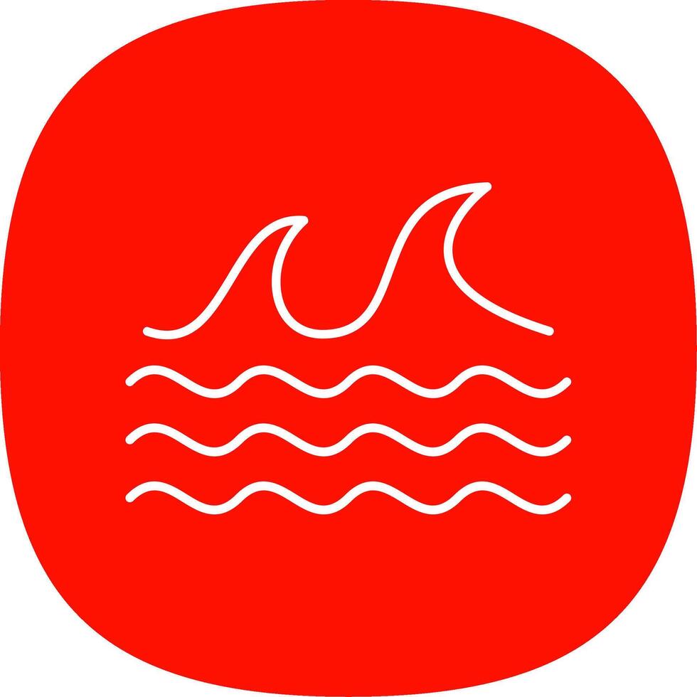 Sea Glyph Curve Icon vector