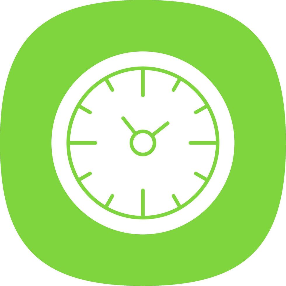 Clock Time Glyph Curve Icon vector