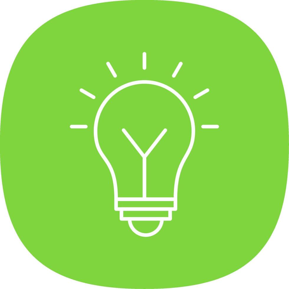 Light Bulb Line Curve Icon vector