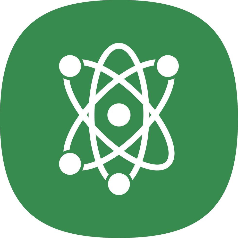 Atom Glyph Curve Icon vector