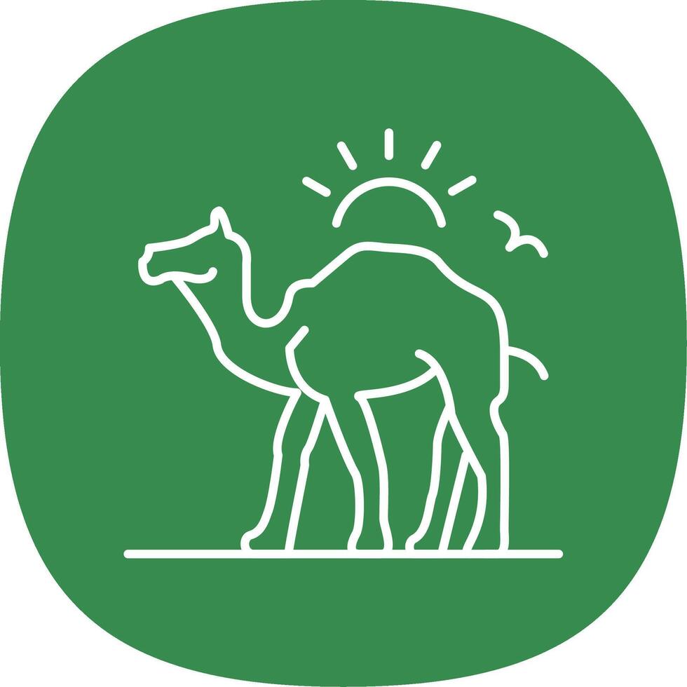 camello línea curva icono vector