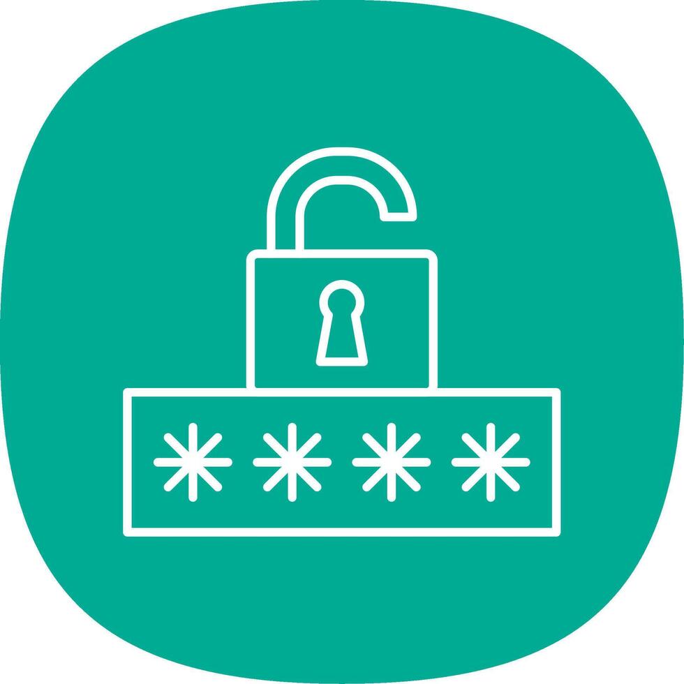 Broken Password Line Curve Icon vector