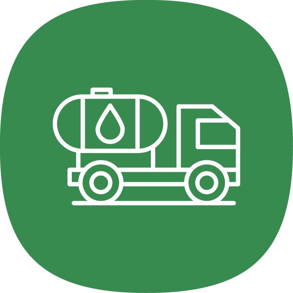 Tank Truck Line Curve Icon vector