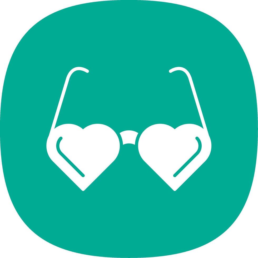 Heart Glasses Line Two Color Icon vector