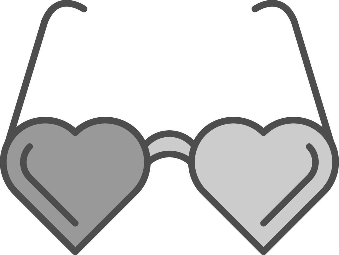 corazón lentes relleno icono vector