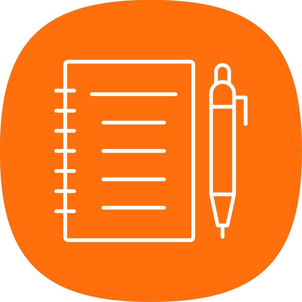 Notebook Line Curve Icon vector