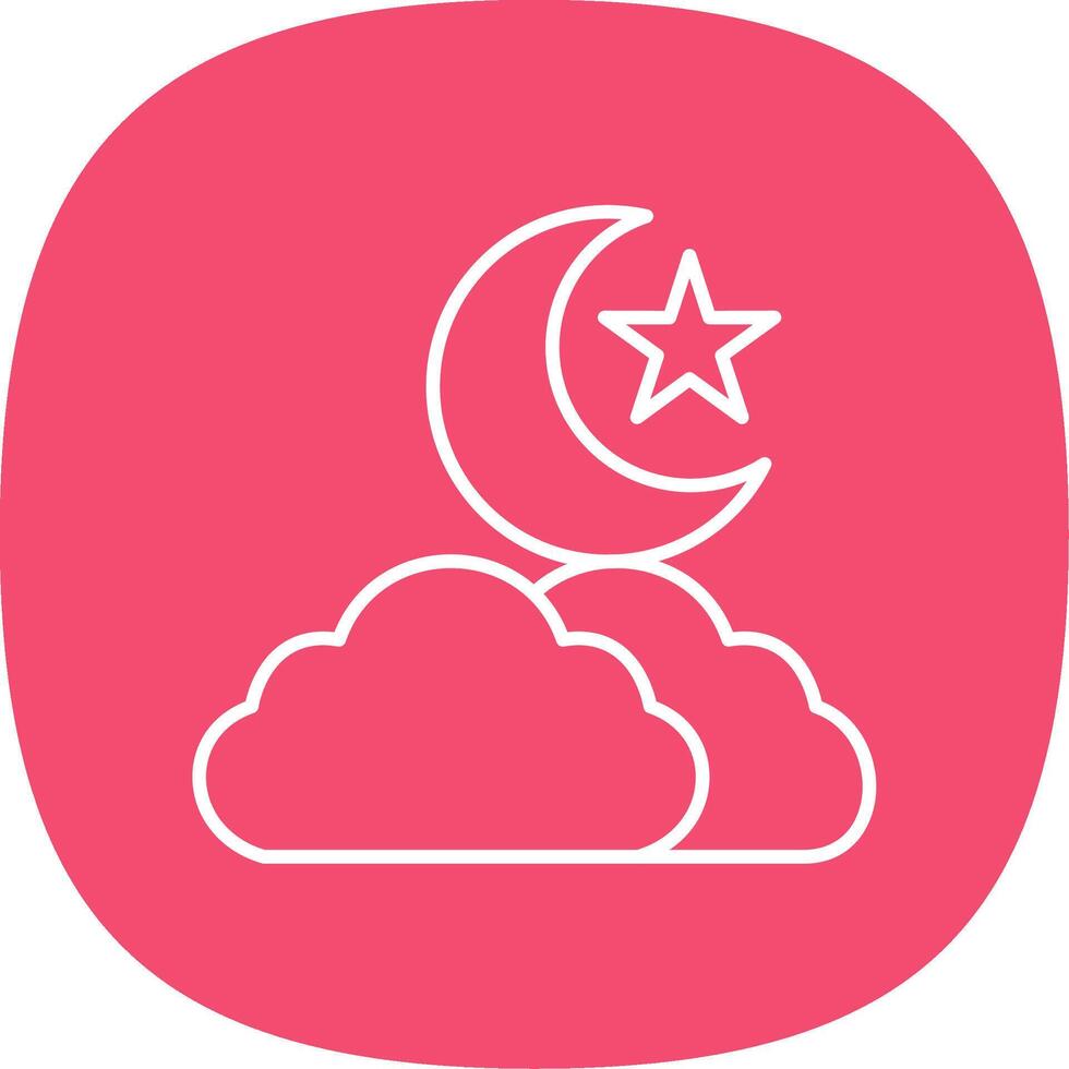 Night Line Curve Icon vector