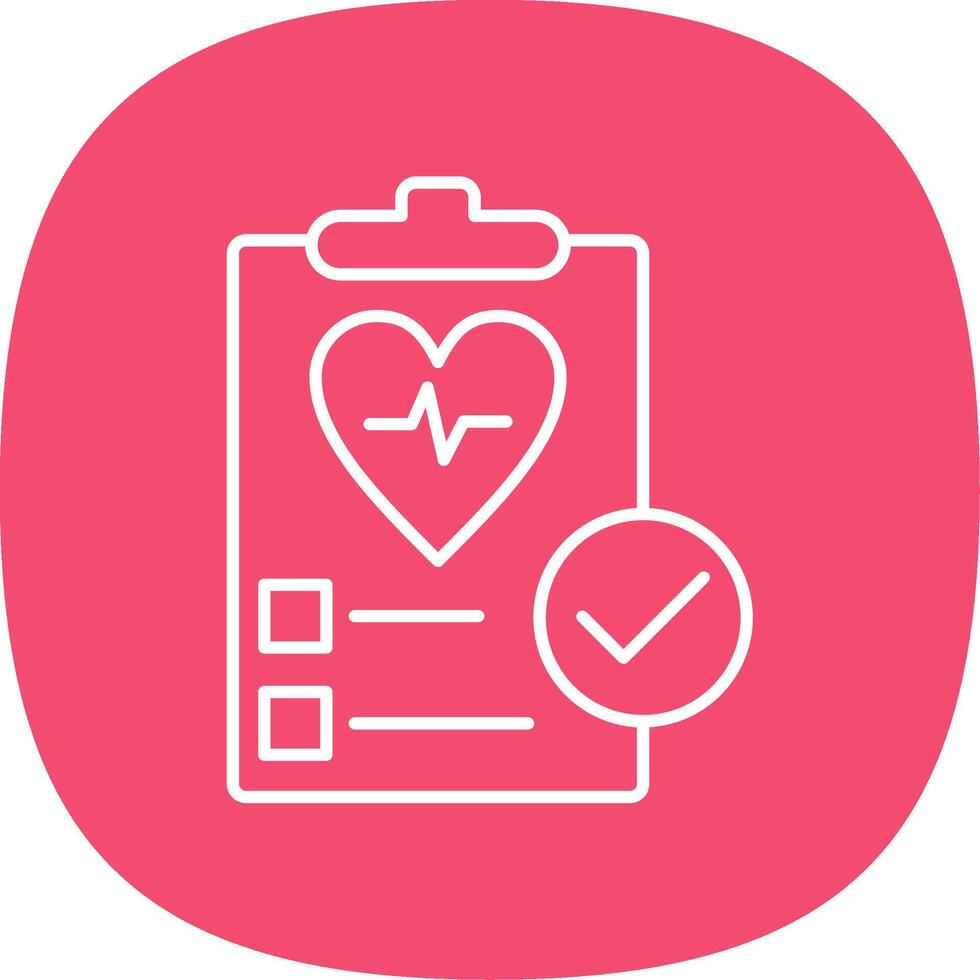 Health Check Line Curve Icon vector