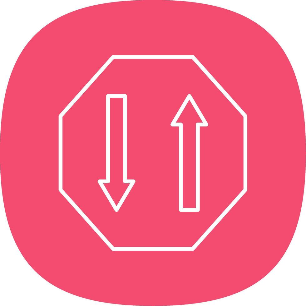 Two Way Line Curve Icon vector