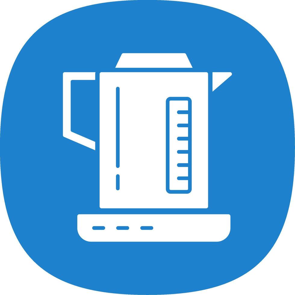 Electric Kettle Glyph Curve Icon vector