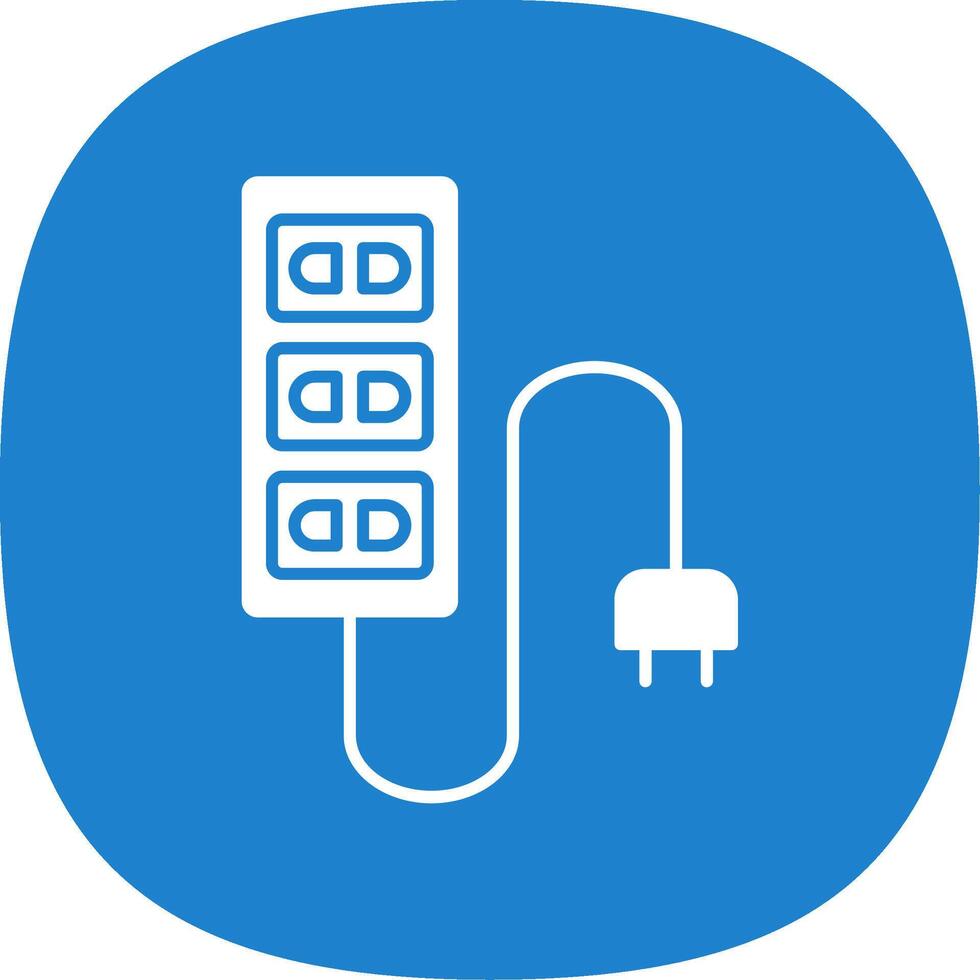 Extension Cord Glyph Curve Icon vector