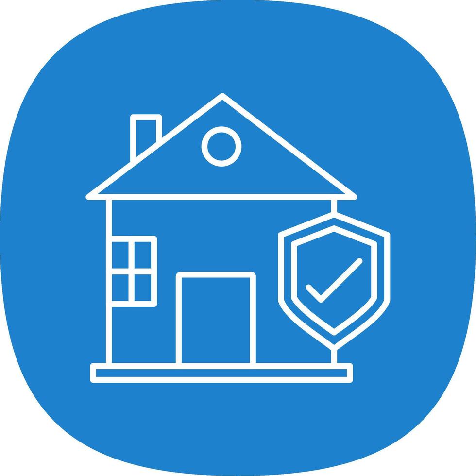 Home Insurance Line Curve Icon vector