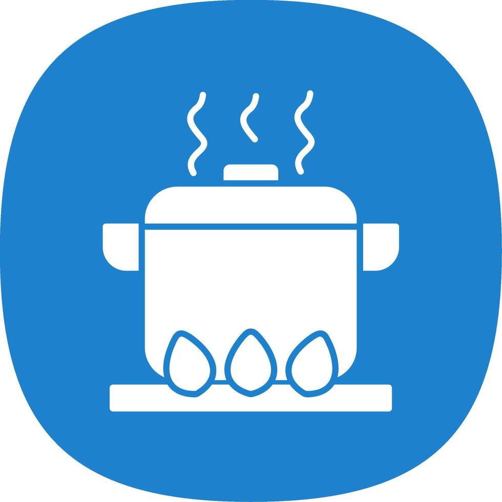 Boiling Glyph Curve Icon vector