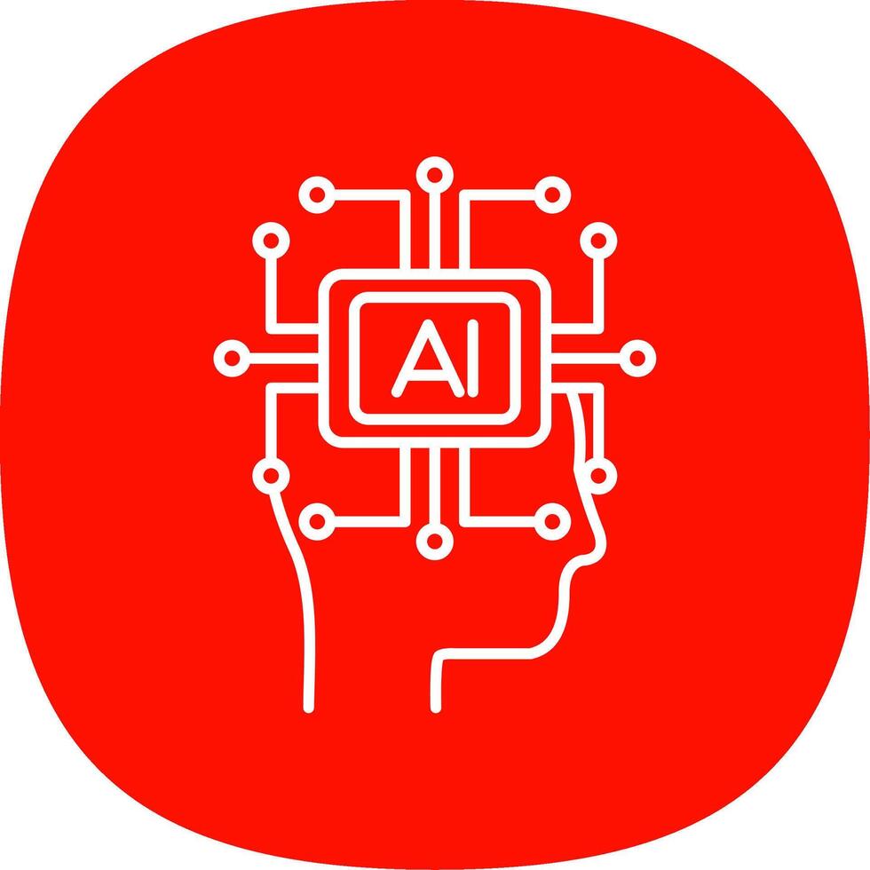 Artificial Intelligence Line Curve Icon vector