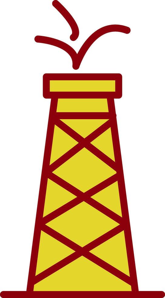 icono de dos colores de la línea de la torre de petróleo vector