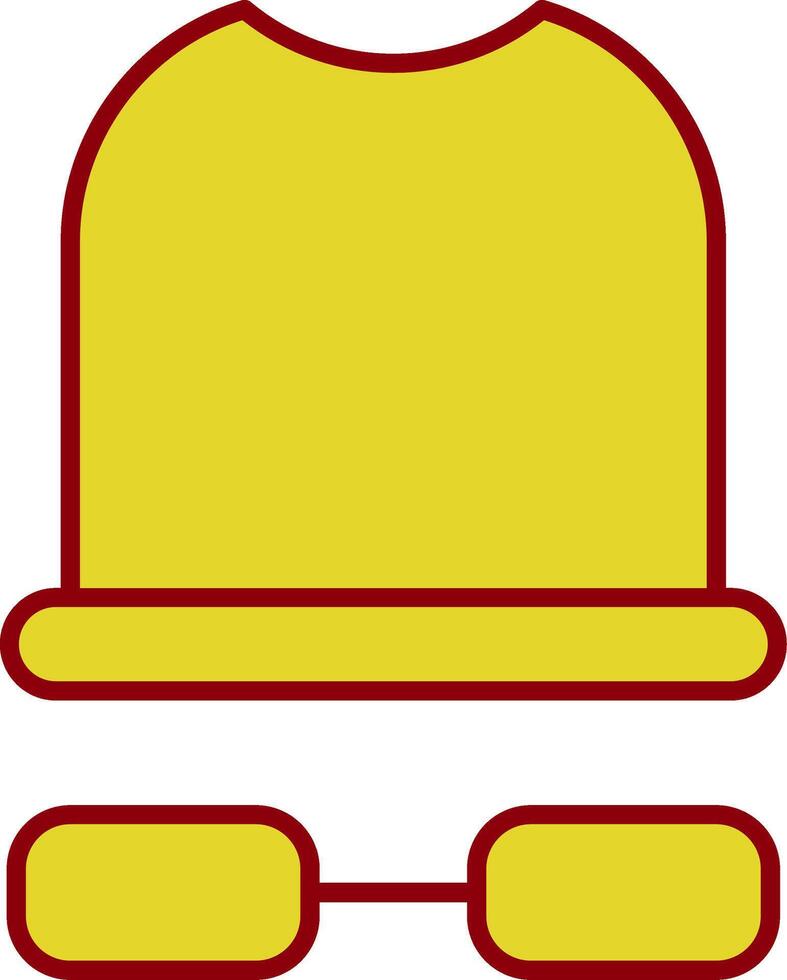 White Hat Line Two Color Icon vector