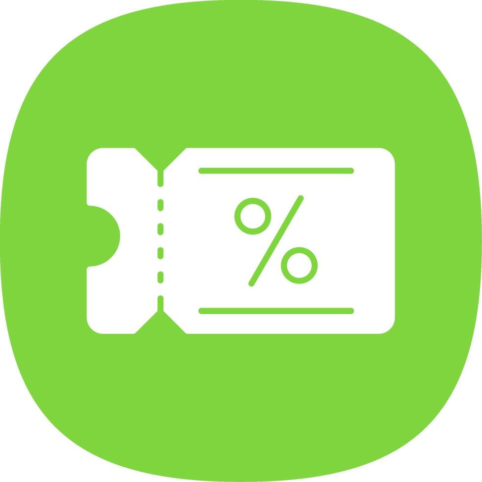 Coupon Glyph Curve Icon vector