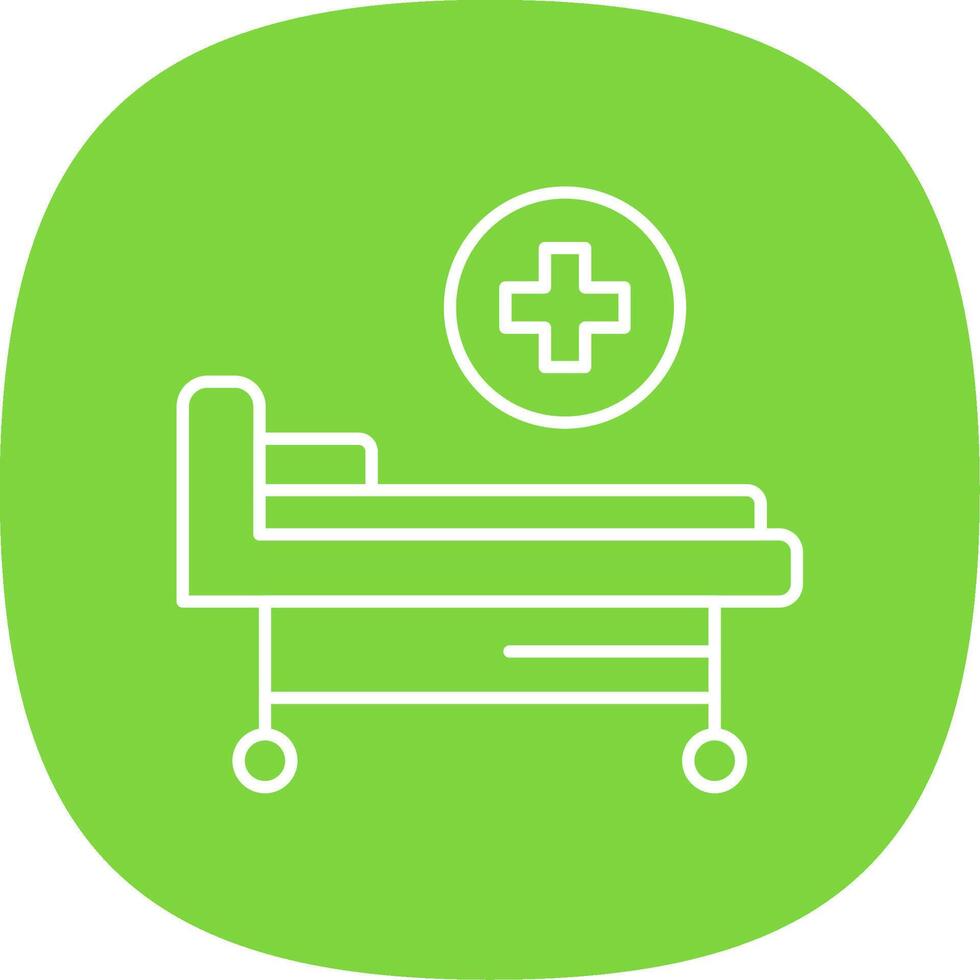 Hospital Bed Line Curve Icon vector