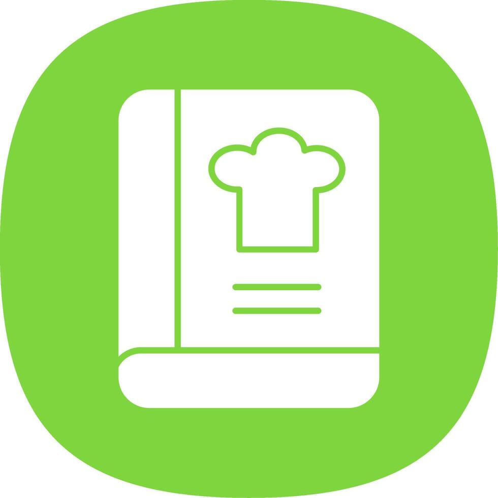 Cook Book Glyph Curve Icon vector