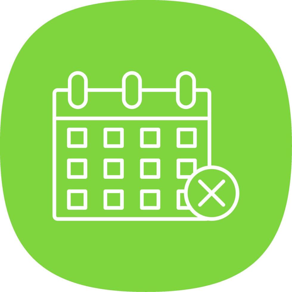 Cancel Event Line Curve Icon vector
