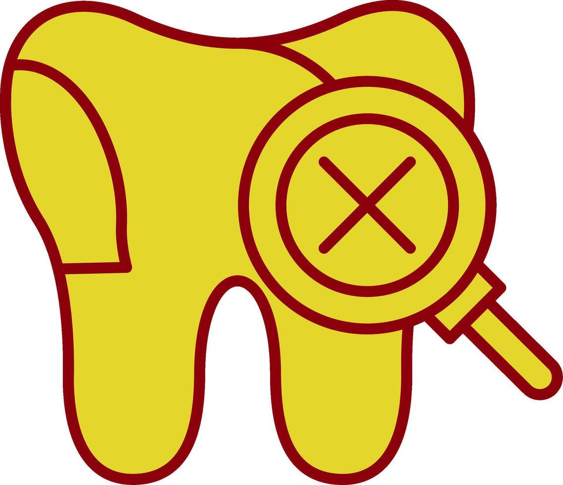 Unhealthy Tooth Glyph Curve Icon vector