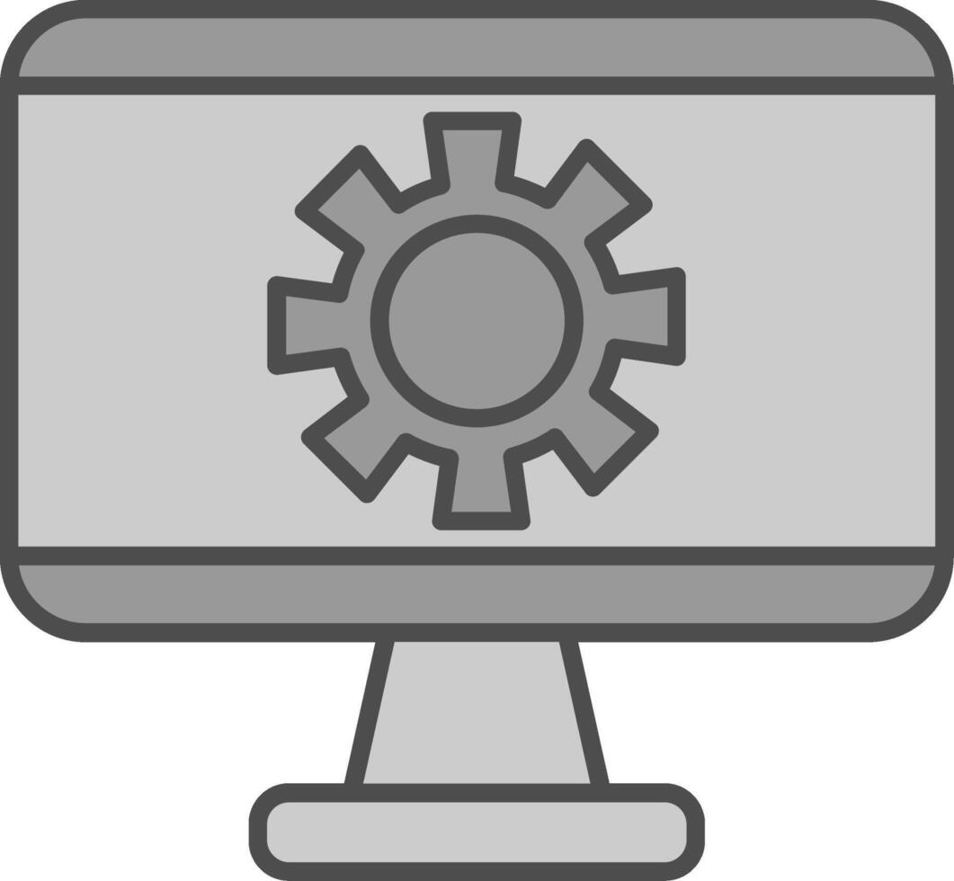 Monitor Screen Fillay Icon vector